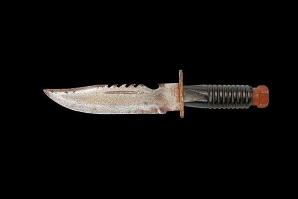 A version of the Bowie knife set against a black background