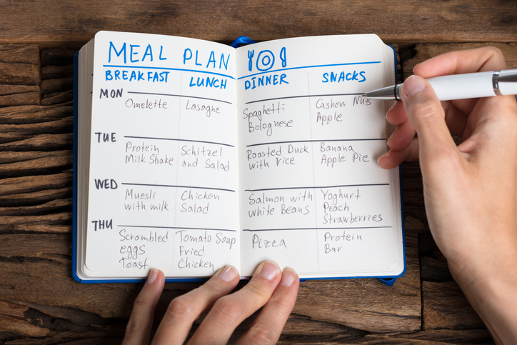Having a meal schedule will save you the time of choosing what to prepare
