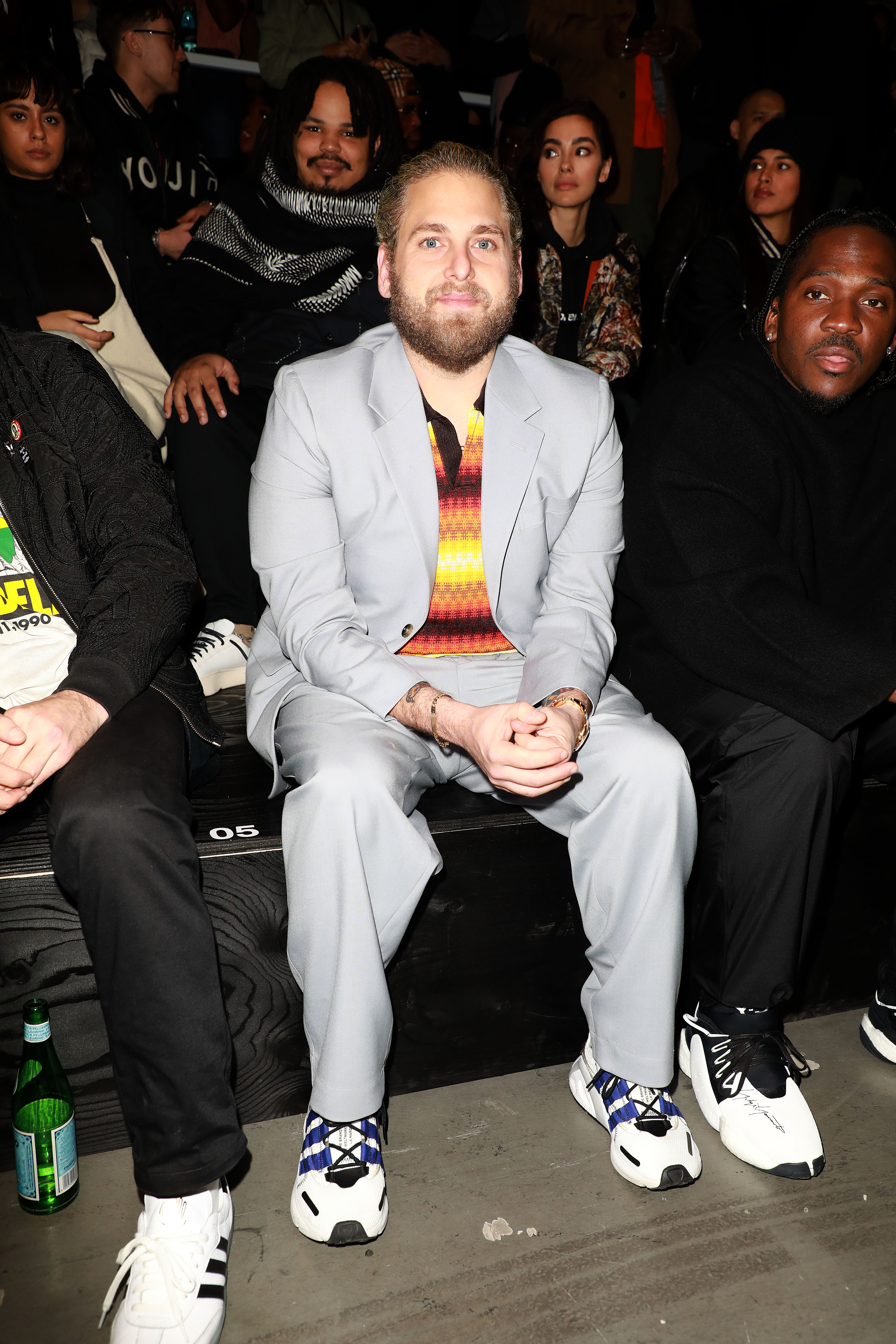 PARIS, FRANCE - JANUARY 20: Jonah Hill attends the Y-3 Menswear Fall/Winter 2019-2020 show as part of Paris Fashion Week on January 20, 2019 in Paris, France. (Photo by Pierre Suu/Getty Images)