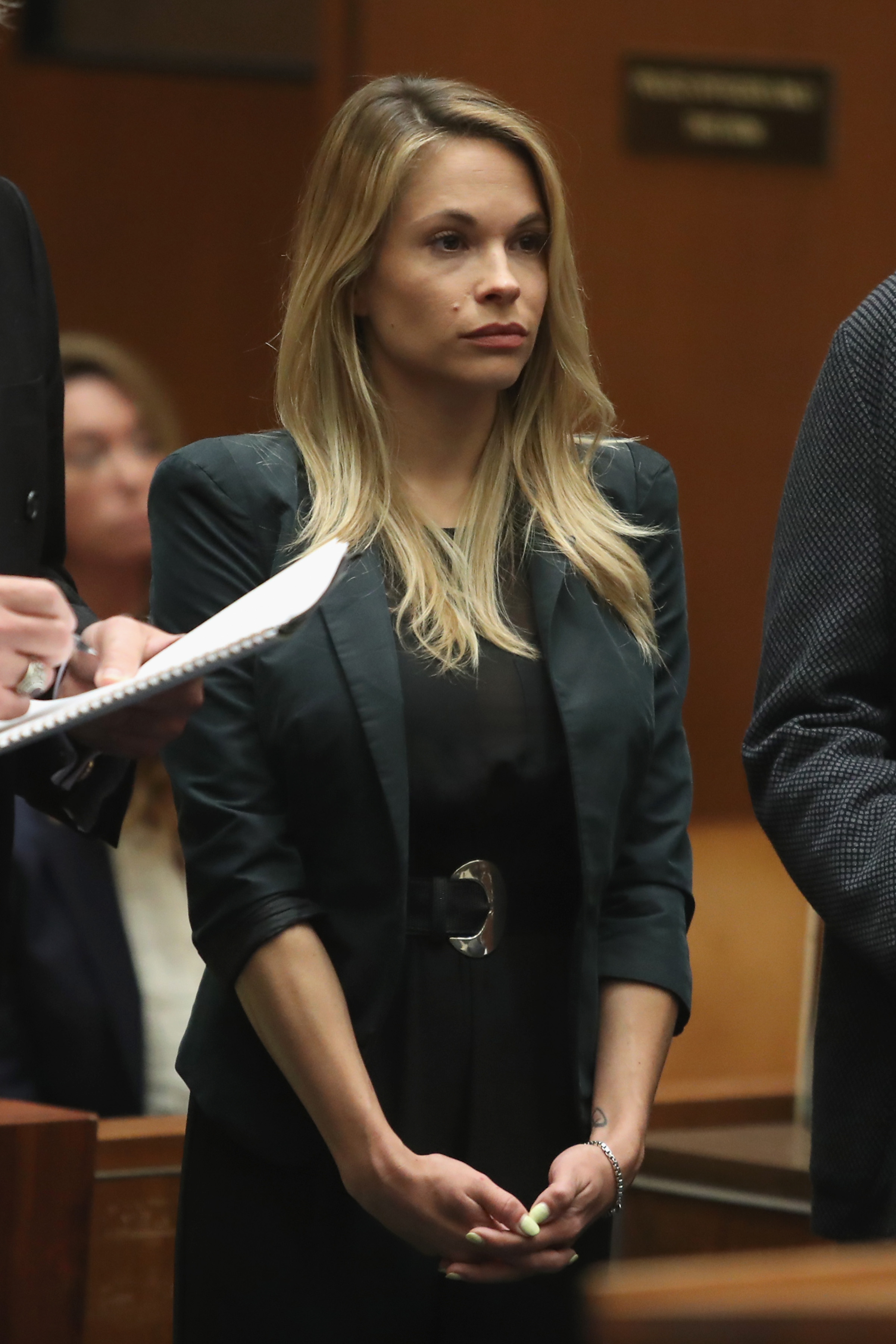 LOS ANGELES, CA - MAY 24:  Model Dani Mathers attends a hearing at Clara Shortridge Foltz Criminal Justice Center on May 24, 2017 in Los Angeles, California.  Mathers is facing invasion of privacy charges for taking a picture of a 70-year-old woman in an LA area gym locker room and posting it online along with disparaging remarks.  (Photo by Frederick M. Brown/Getty Images)