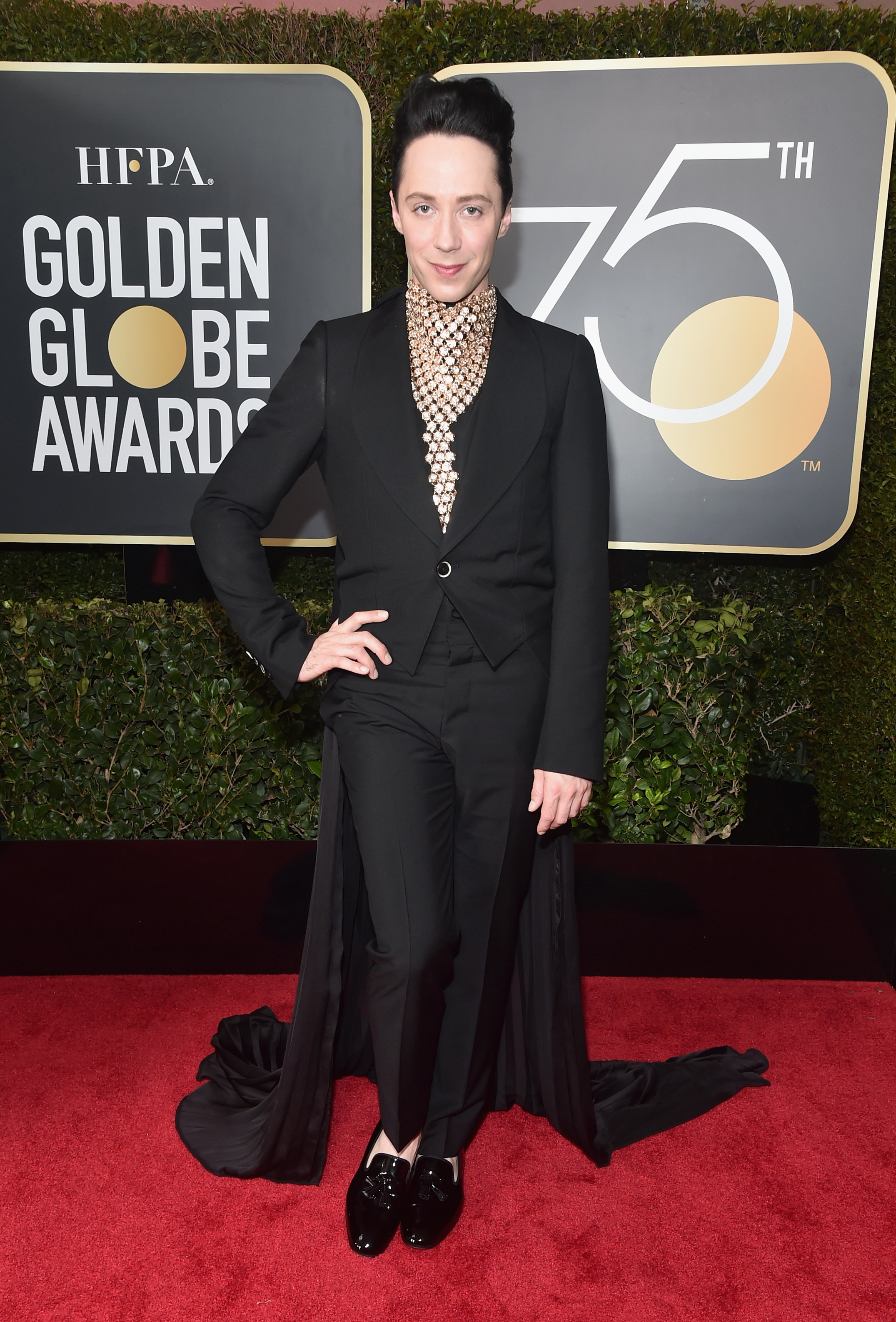 BEVERLY HILLS, CA - JANUARY 07:  Figure Skater Johnny Weir attends The 75th Annual Golden Globe Awards at The Beverly Hilton Hotel on January 7, 2018 in Beverly Hills, California.  (Photo by Alberto E. Rodriguez/Getty Images)