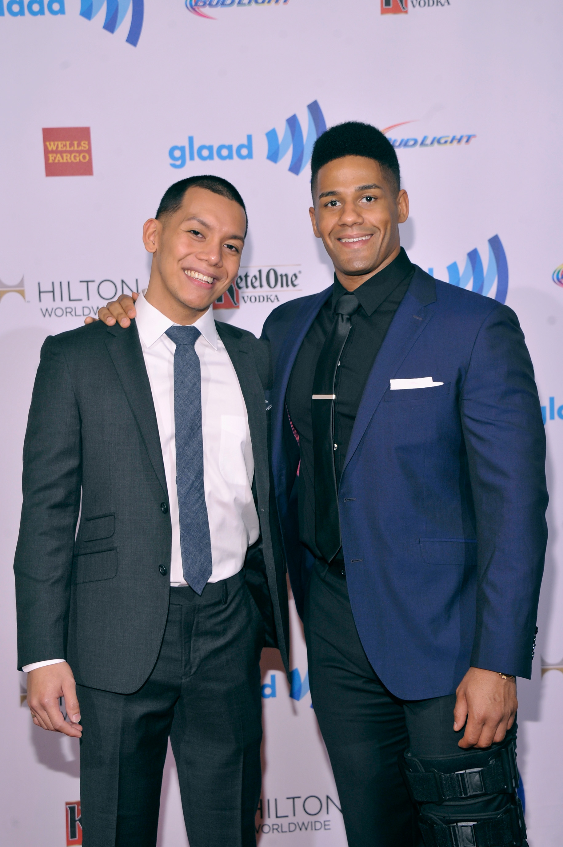 NEW YORK, NY - MAY 03:  (L-R) Nick Villa and Darren Young attend the 25th Annual GLAAD Media Awards on May 3, 2014 in New York City.  (Photo by Stephen Lovekin/Getty Images for GLAAD)