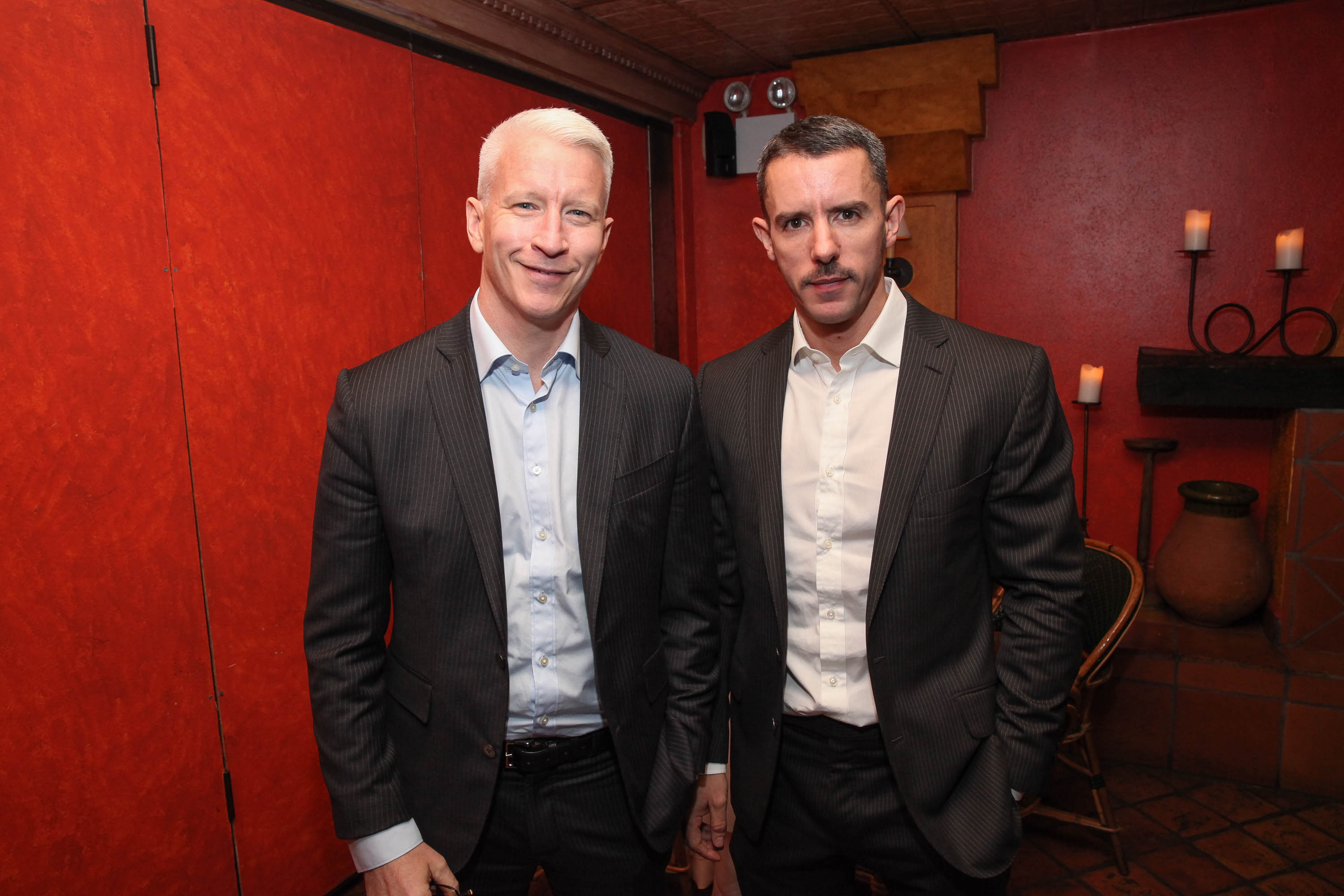 NEW YORK, NY - NOVEMBER 08:  (EXCLUSIVE COVERAGE) Anderson Cooper (L) and Benjamin Maisani attend Kathy Griffin