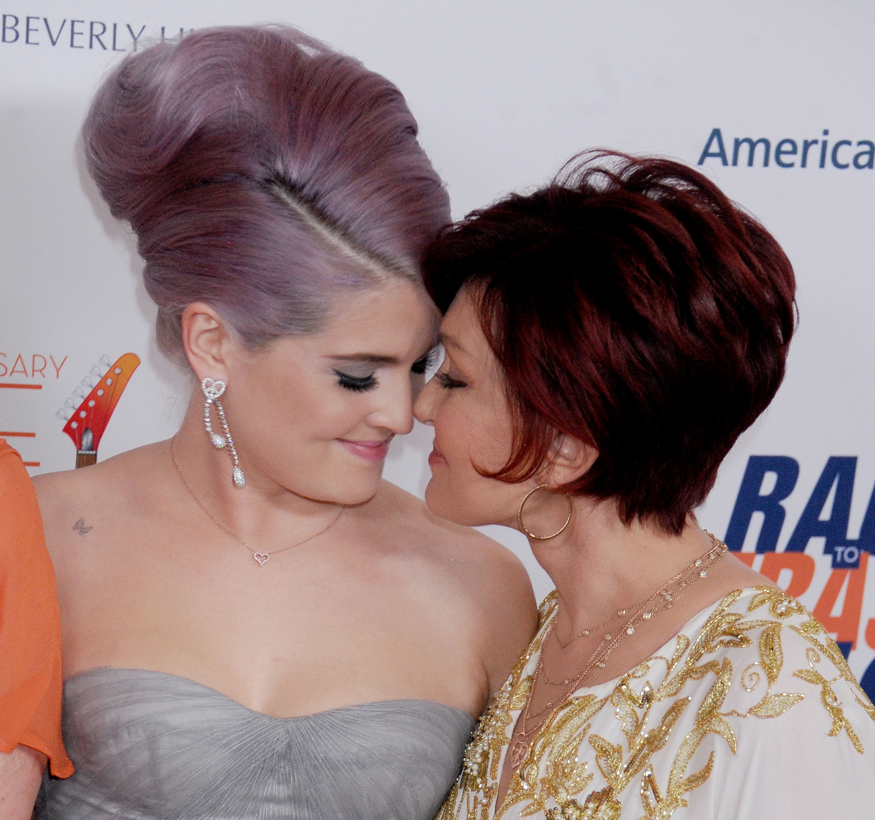 CENTURY CITY, CA - MAY 03: TV personalities Kelly Osbourne and Sharon Osbourne arrive at the 20th Annual Race To Erase MS Gala