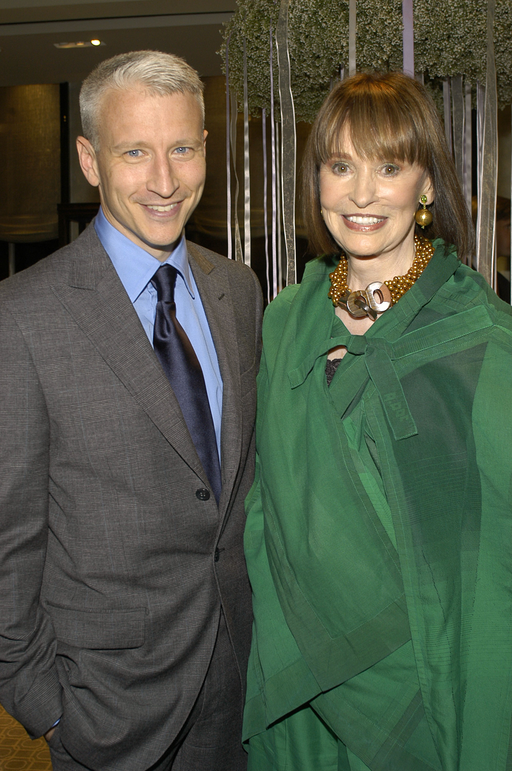 Anderson Cooper and Gloria Vanderbilt during Tiffany