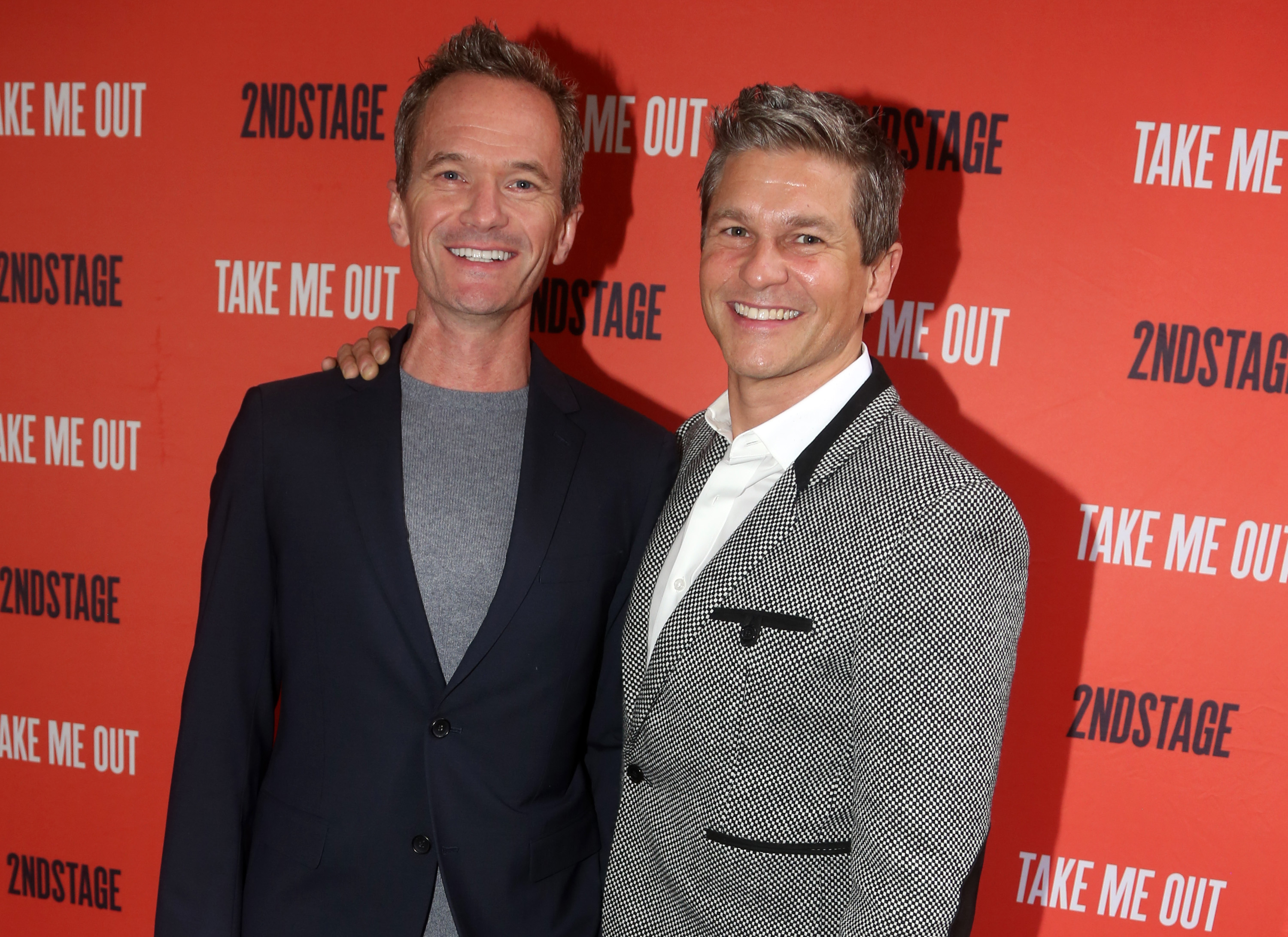 NEW YORK, NEW YORK - APRIL 03: Neil Patrick Harris and David Burtka pose at the opening night of Second Stage Theater