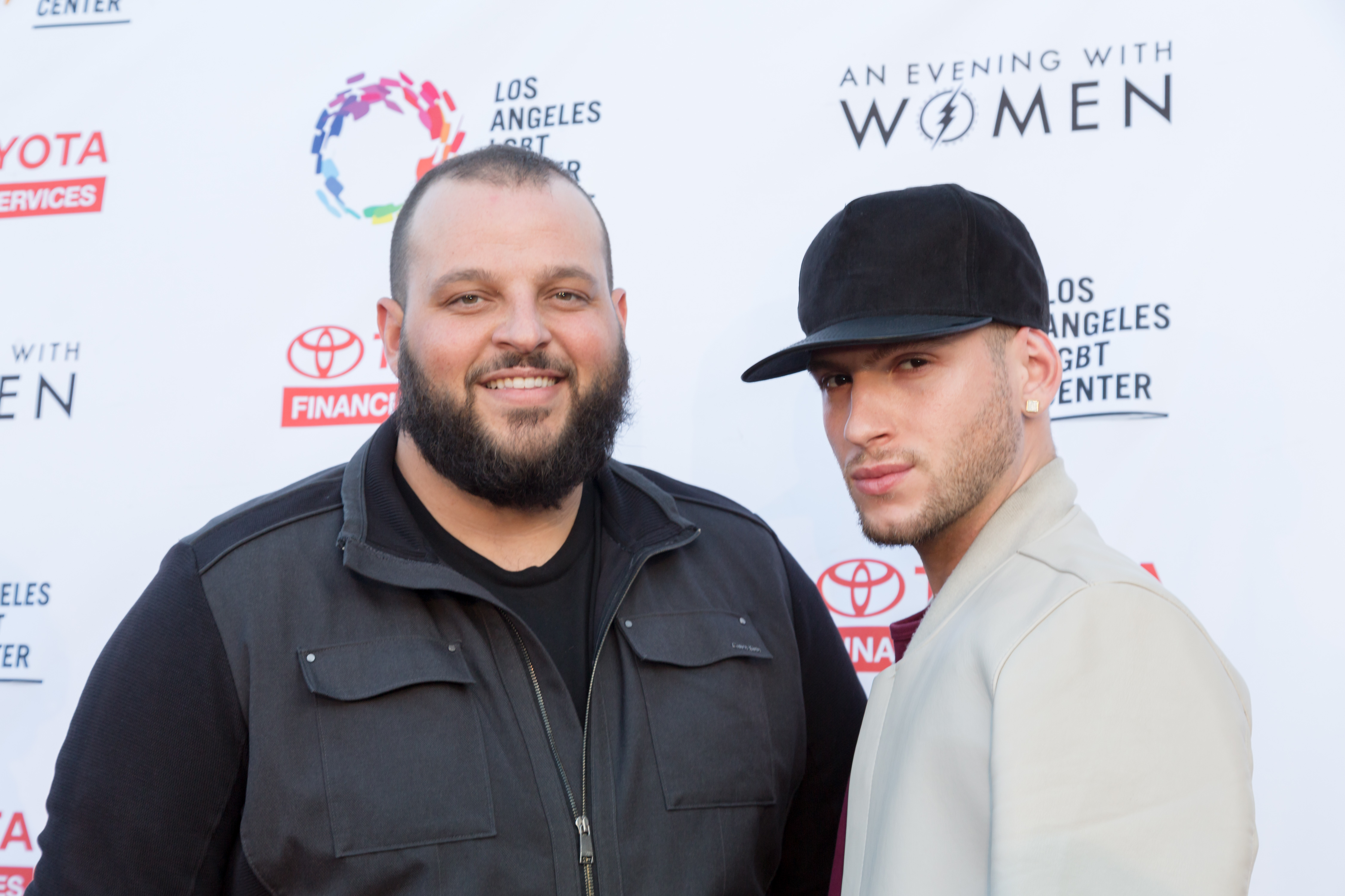 LOS ANGELES, CA - MAY 21: Actor Daniel Franzese (L)  and Joseph Bradley Phillips attend the Los Angeles LGBT Center
