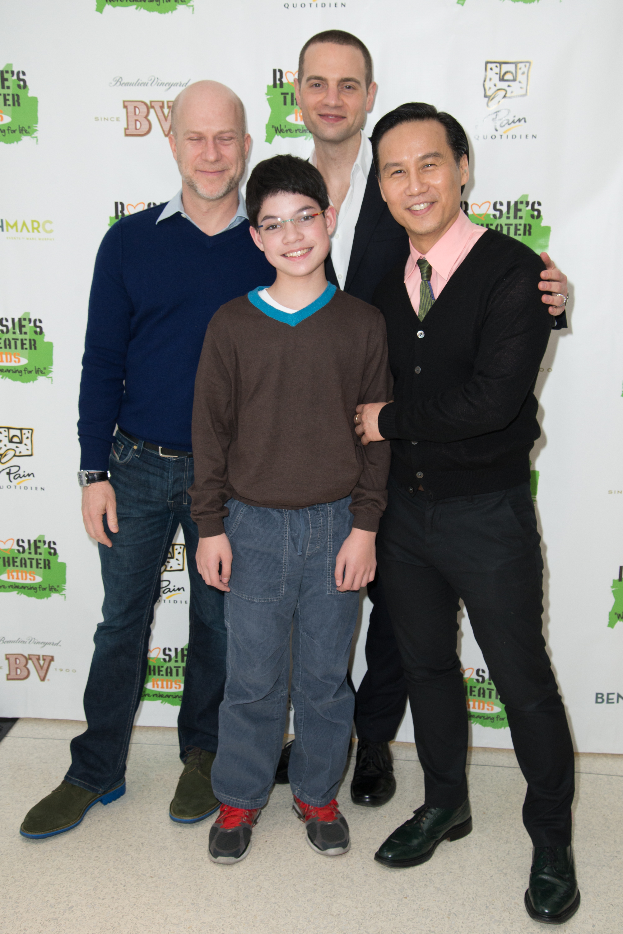 NEW YORK, NY - APRIL 23:  (L-R) Richie Jackson, Jordan Roth,  BD Wong (R) and son attend 2013 Passing It On: An Evening Of Mentorship To Benefit Rosie