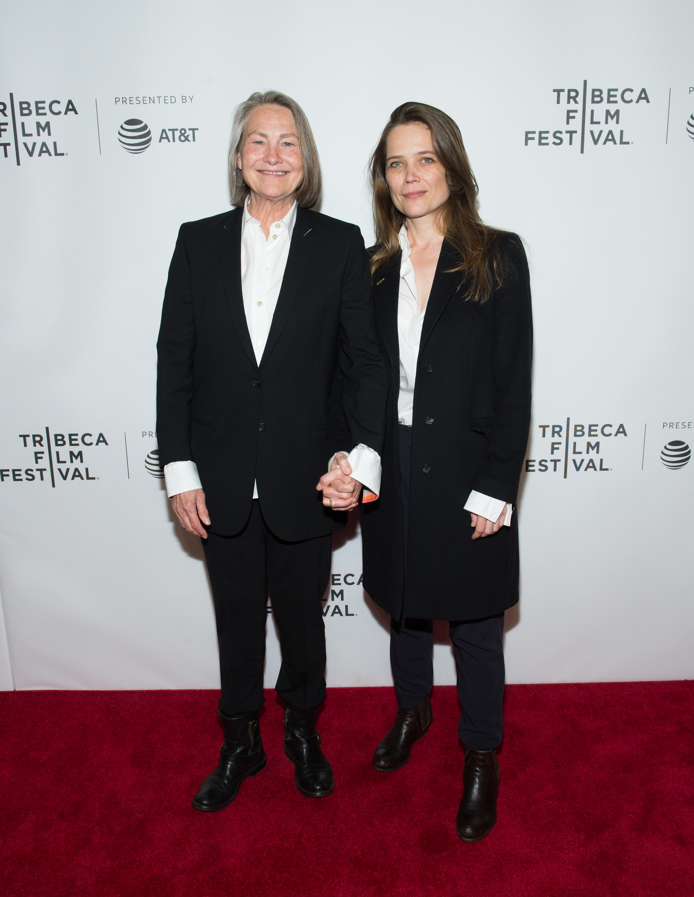 NEW YORK, NY - APRIL 23:  (L-R) Cherry Jones and Sophie Huber attend the 