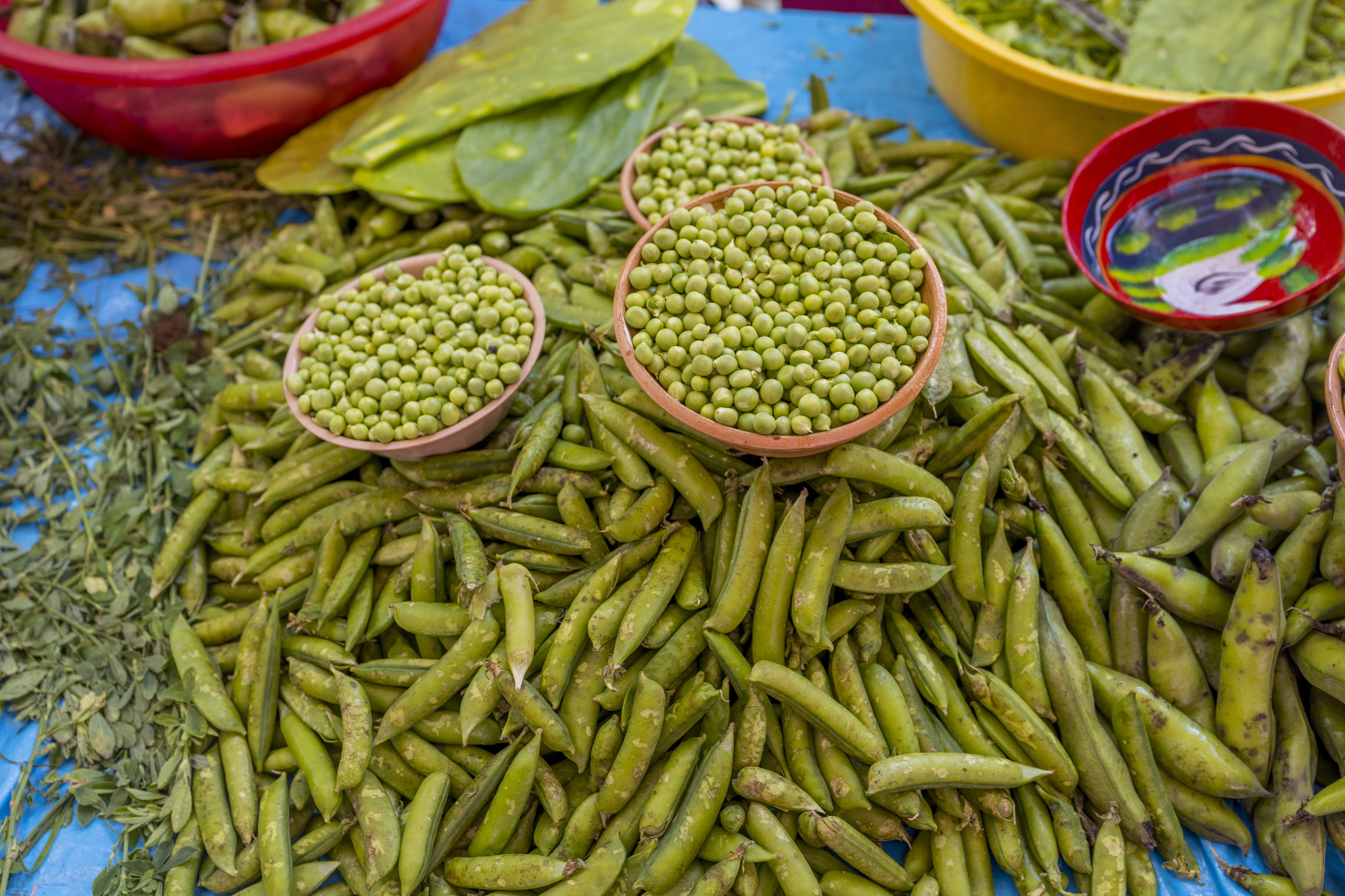 OAXACA, MEXICO - 2022/07/28: Green peas for sale on the weekly indigenous market at the small town of Zaachila near Oaxaca City, Mexico. (Photo by Wolfgang Kaehler/LightRocket via Getty Images)