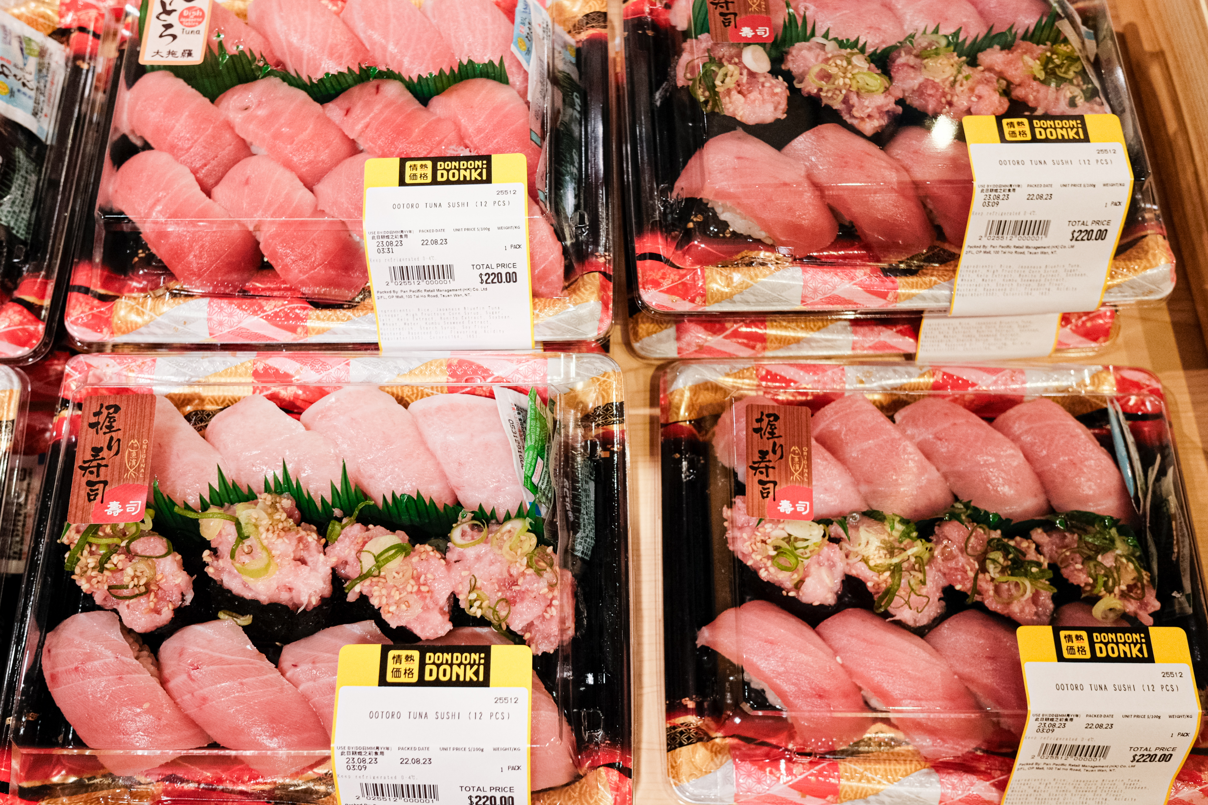 HONG KONG, CHINA - AUGUST 22:  A tuna sushi bento box at a Japanese supermarket on August 22, 2023 in Hong Kong, China. Hong Kong to ban Japanese seafood imports from 10 prefectures after country announced plan to release Fukushima radiative waste water into the ocean starting Thursday August 24th. (Photo by Sawayasu Tsuji/Getty Images)