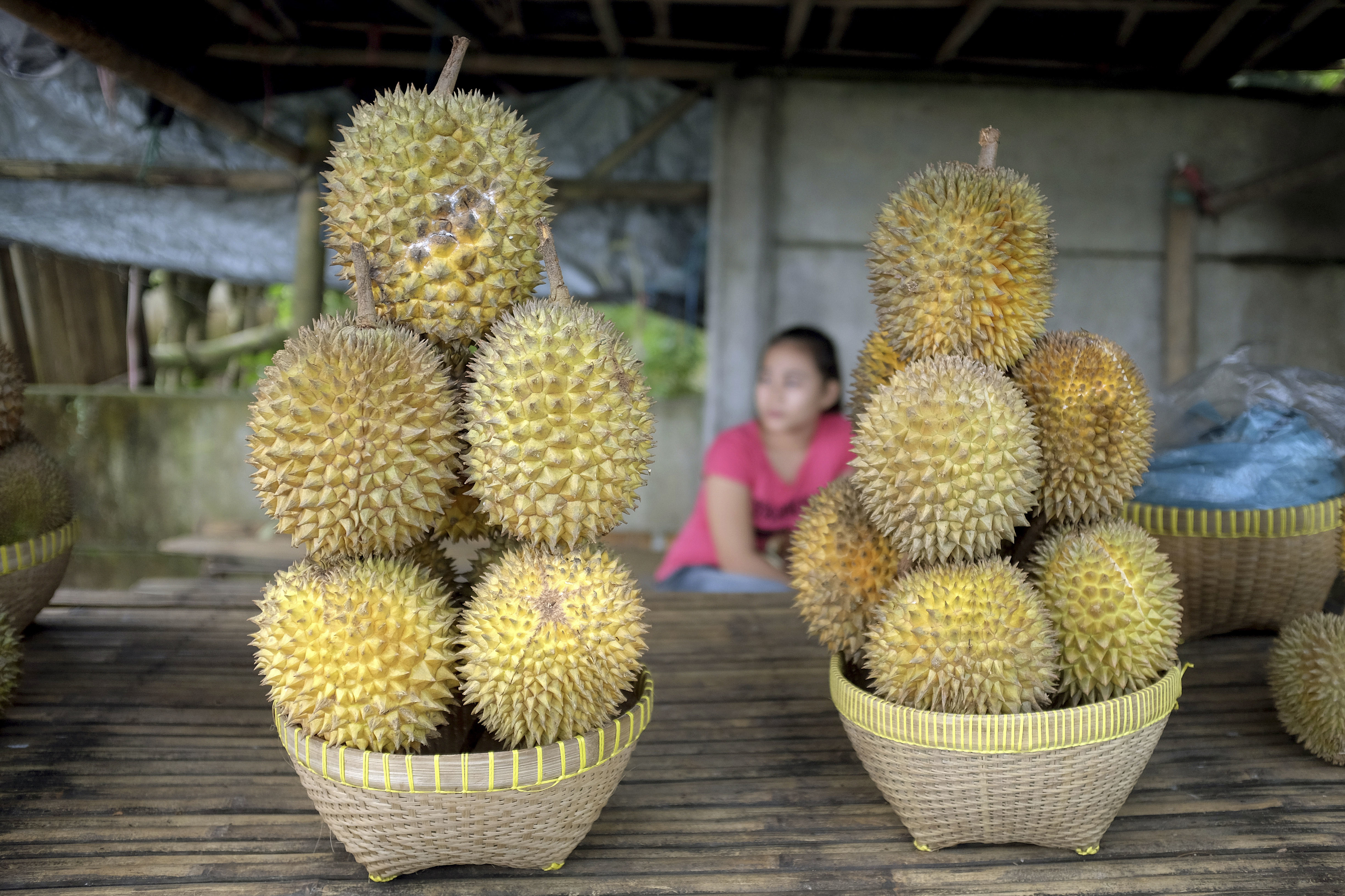Durian fruit for sale on a roadside stall, Lombok, Indonesia (Photo by In Pictures Ltd./Corbis via Getty Images)