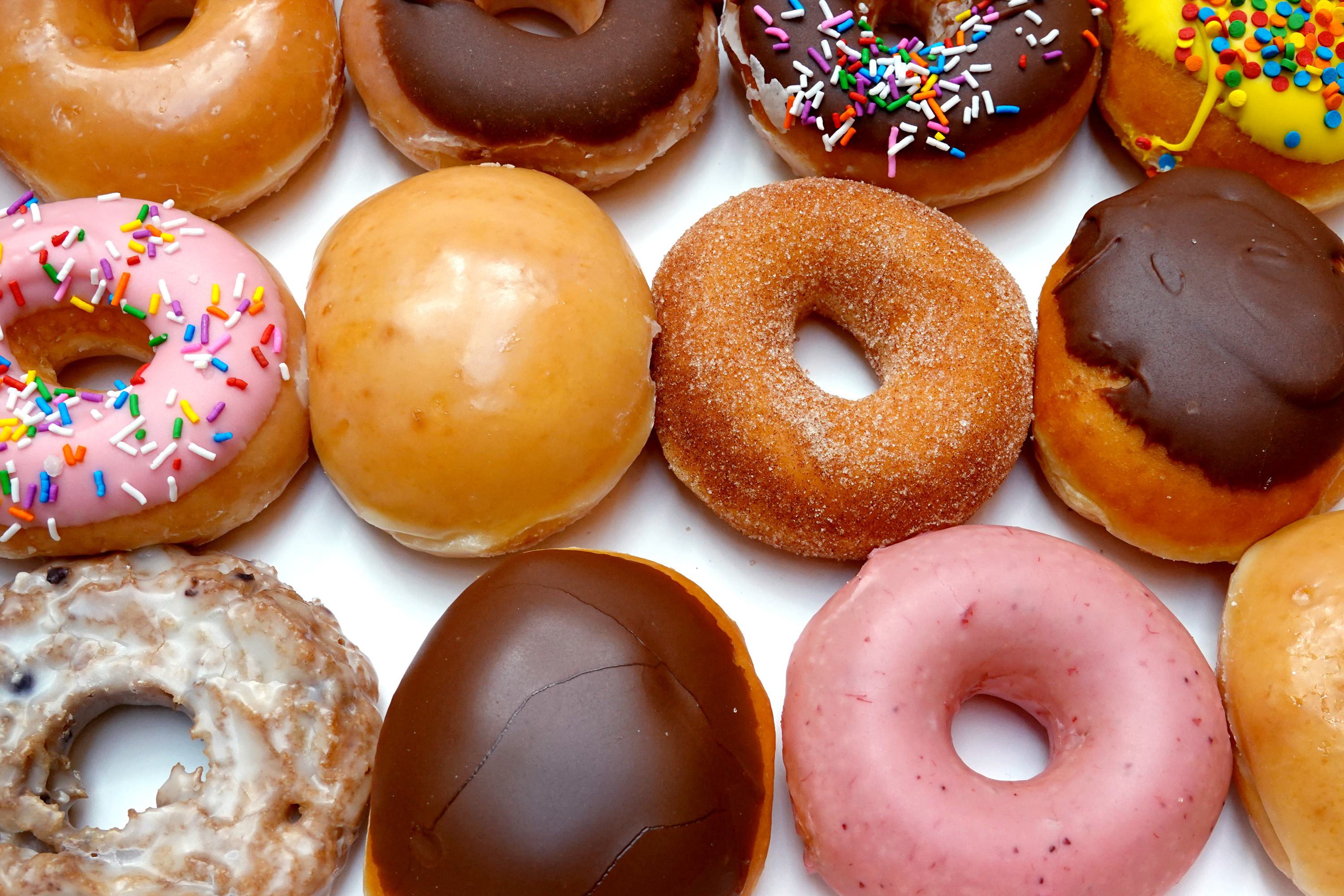 CHICAGO, ILLINOIS - MAY 05: Doughnuts are sold at a Krispy Kreme store on May 05, 2021 in Chicago, Illinois. The doughnut chain reported yesterday that it plans to take the company public again. The company was taken public in 2000 but struggled before being acquired by JAB Holding Company in 2016. (Photo Illustration by Scott Olson/Getty Images)