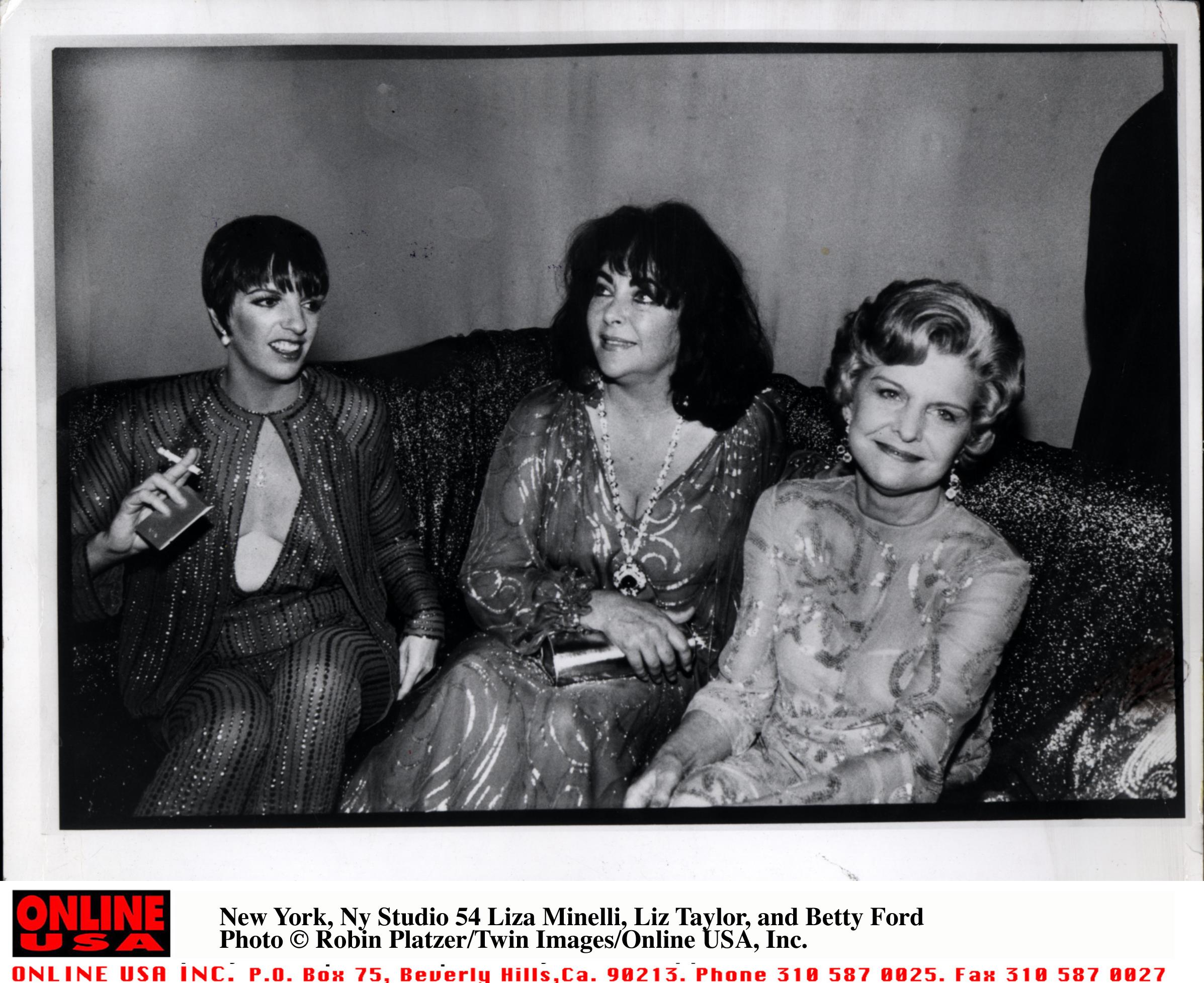 378310 01: New York, Ny Liza Minnelli, Liz Taylor, and former First Lady Betty Ford at Studio 54. (Photo by Robin Platzer/Twin Images/Online USA)