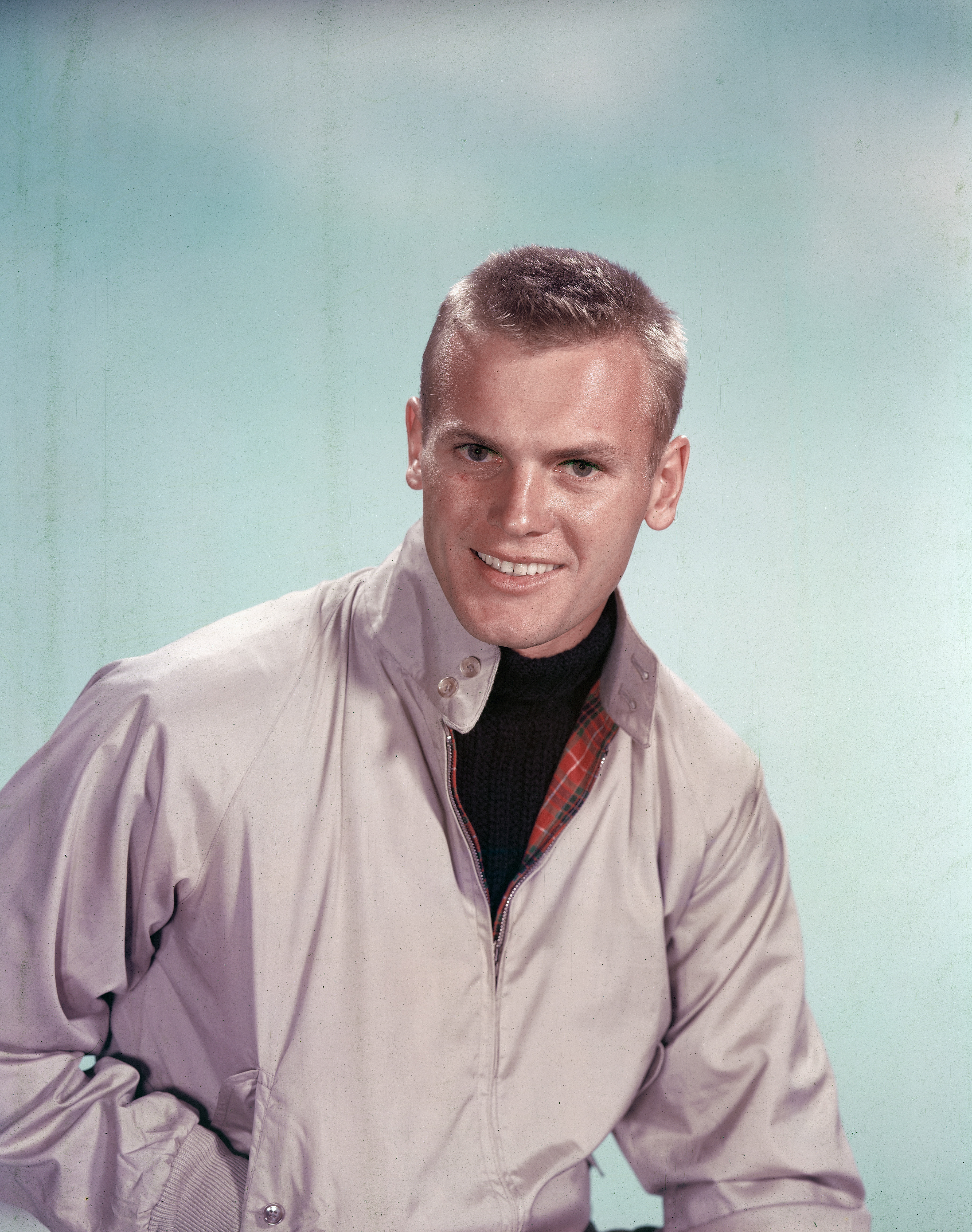 A headshot portrait of American actor Tab Hunter, circa 1955. (Photo by Hulton Archive/Getty Images)