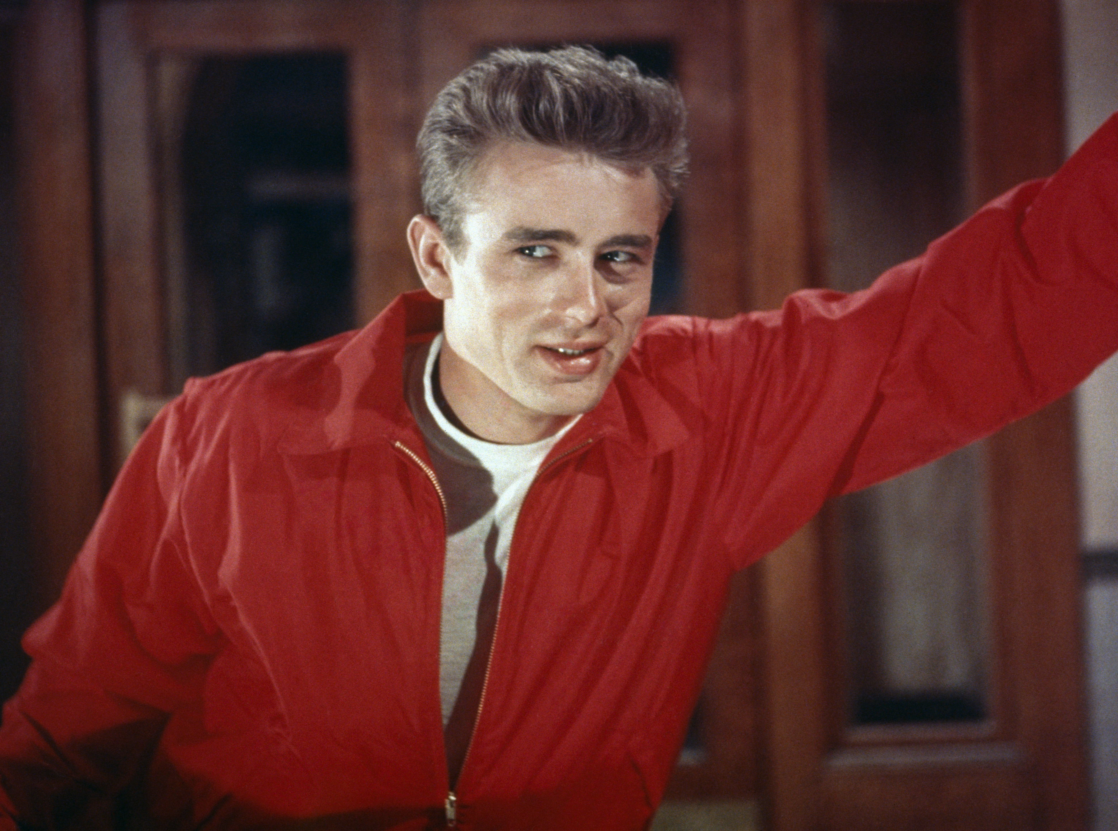American actor James Dean on the set of Rebel Without a Cause, directed by Nicholas Ray. (Photo by Sunset Boulevard/Corbis via Getty Images)