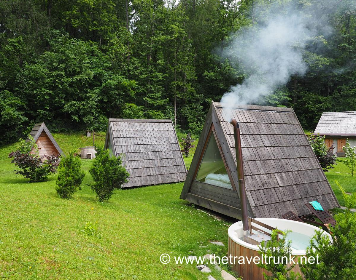 Glamping at Sava Hotels camp site near to Lake Bled, a great outdoor experience.