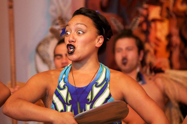 Maori’s cultural performance – Fearsome warrios. Photo credit