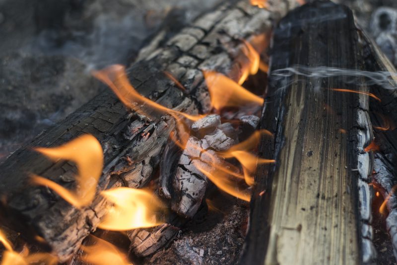 A fire will help you warm up and dry out after a wet day hiking