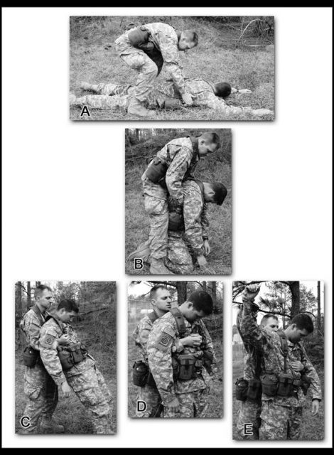 “Fireman’s Carry” technique from training manual