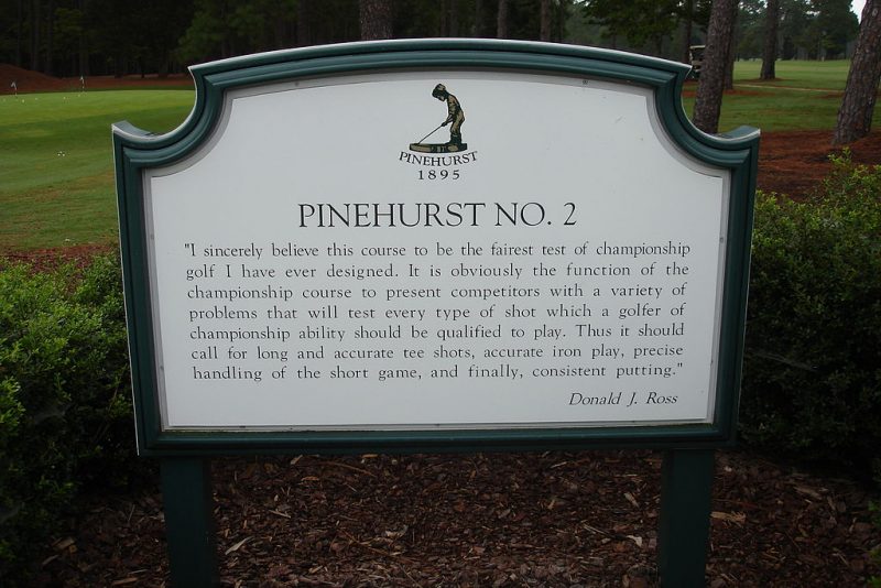 Pinehurst No. 2 sign.