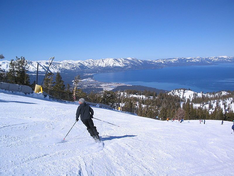 Ski slopes overlooking Lake Tahoe