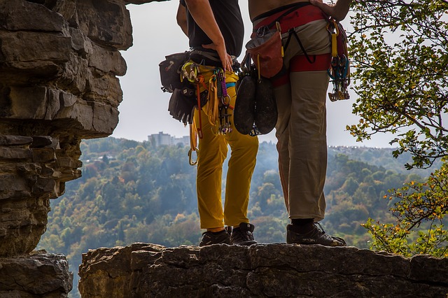 Climbing partners keep each other safe.