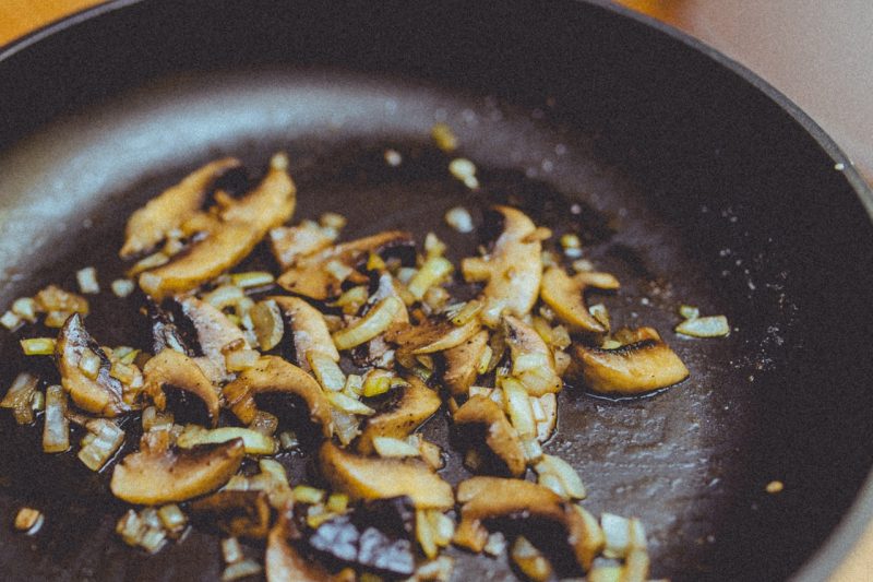 Carmelizing onions and mushrooms together is a classic combo.