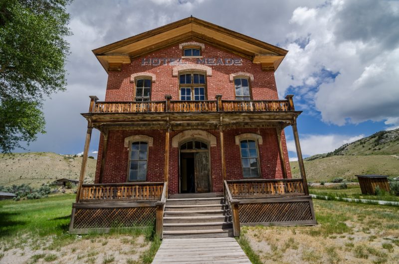 The Hotel Meade is just one of the eerily-preserved buildings in the ghost town of Bannack, Montana.