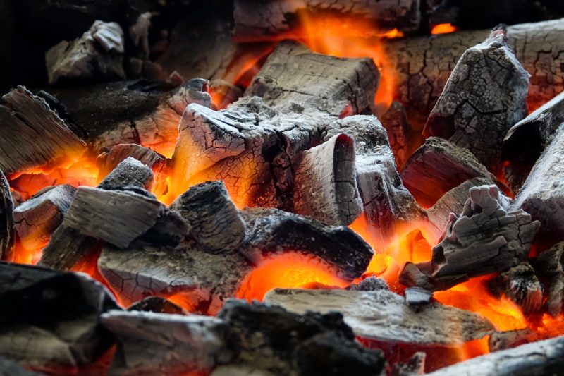 Make your own charcoal with a fire