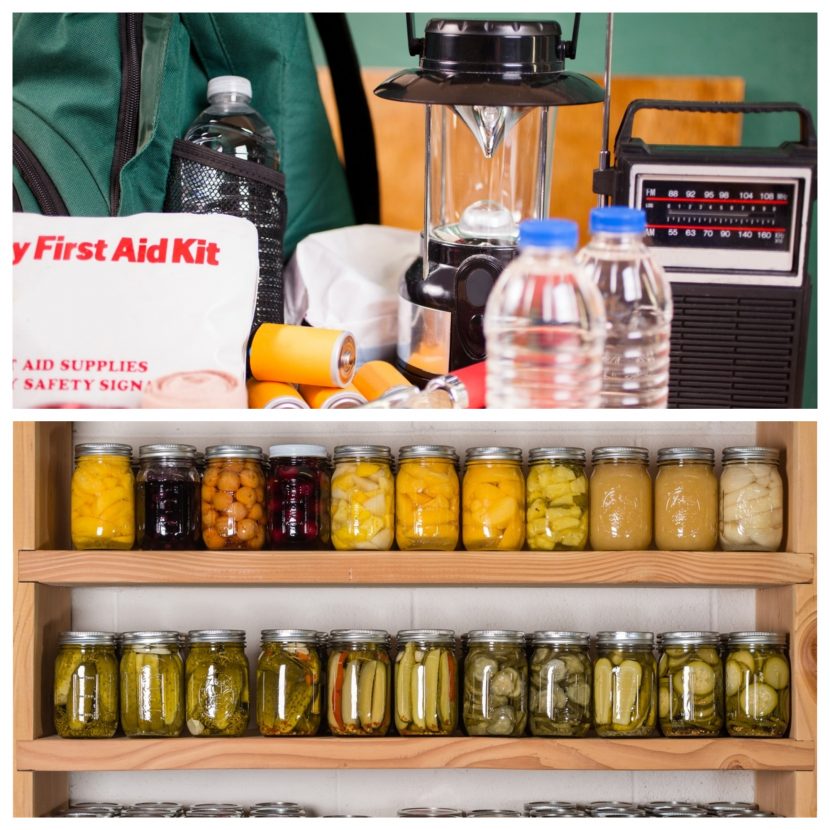 Simple Disaster Preparation Steps include storing and stockpiling food with a long shelf-life and sorting out your first aid kit. 