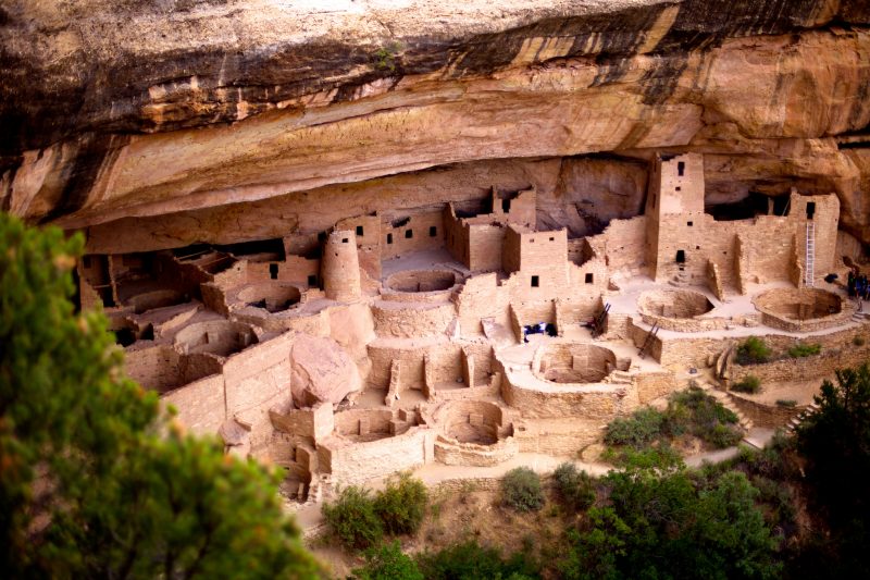 The cliff dwellings were built of clay or mortared stone.