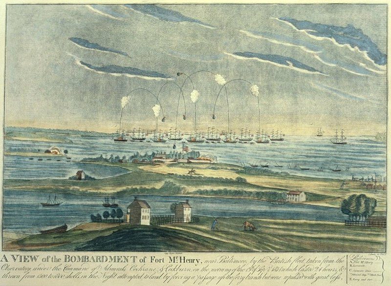 The bombardment of Fort McHenry