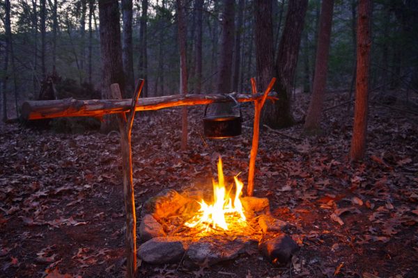 Few things are as peaceful as cooking a meal in the woods.