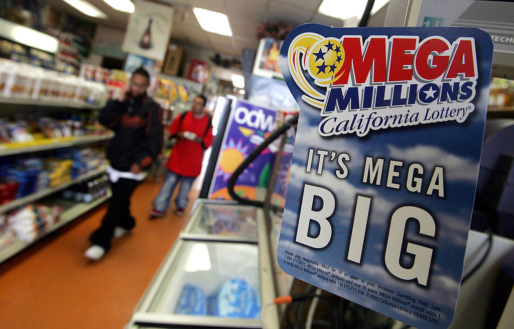 An advertisement for the Mega Millions  lottery is seen June 23, 2005 in San Francisco, California.