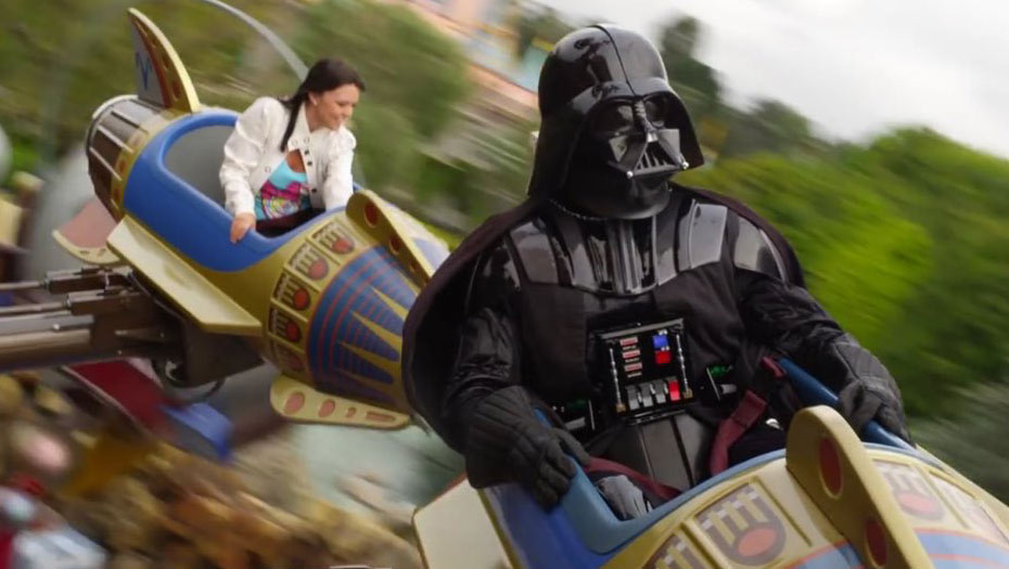 darth vadar on a disneyland ride