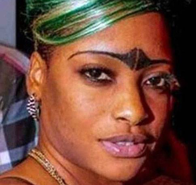 a lady with questionable eyebrows