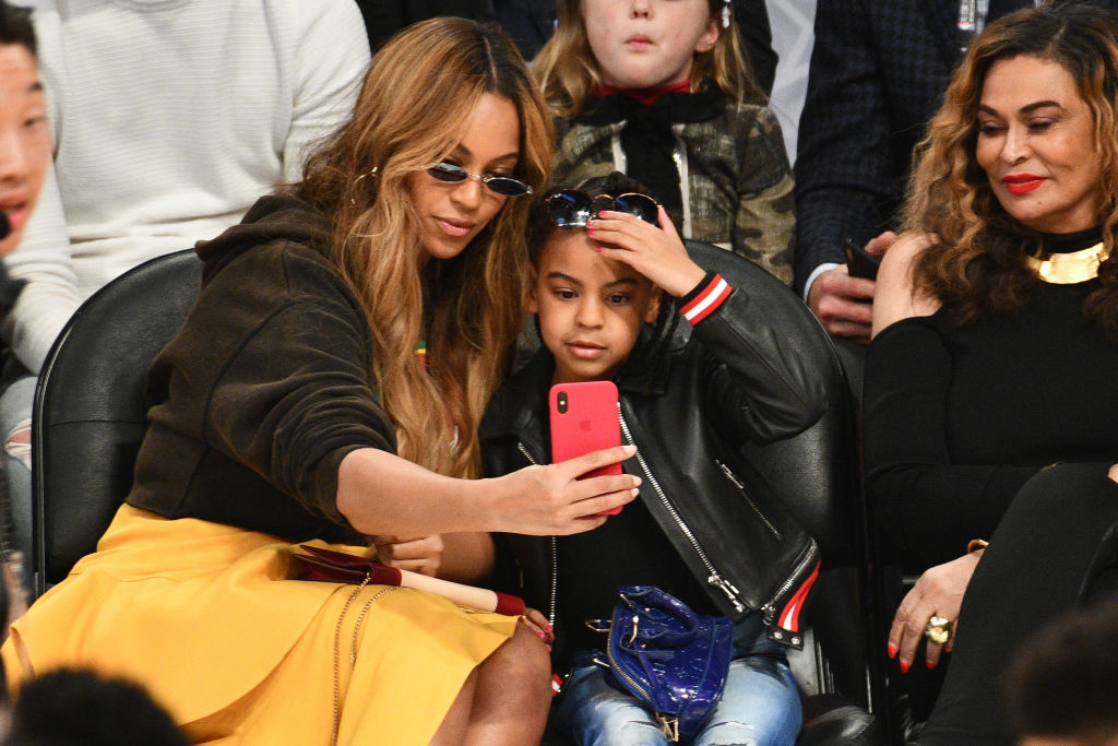 Beyonce and Blue Ivy Carter attend The 67th NBA All-Star Game