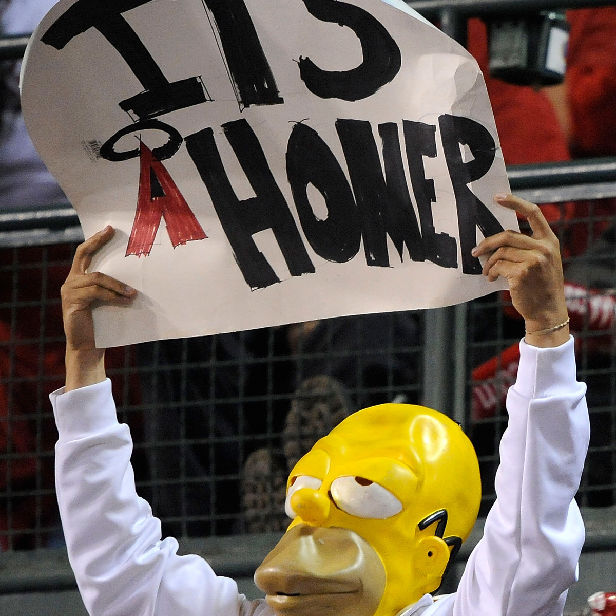 A fan of the Los Angeles Angels of Anaheim dressed as 