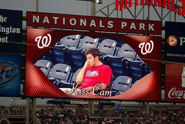 kiss cam at a baseball game