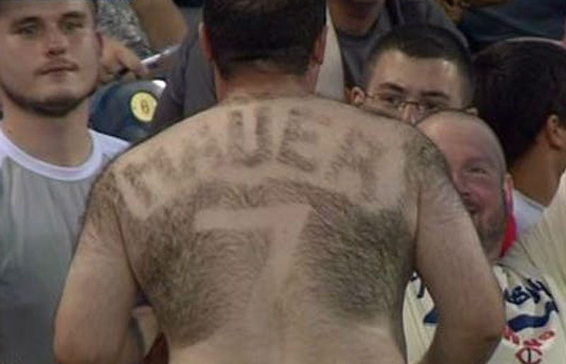 mauer fan shaves jersey into back hair