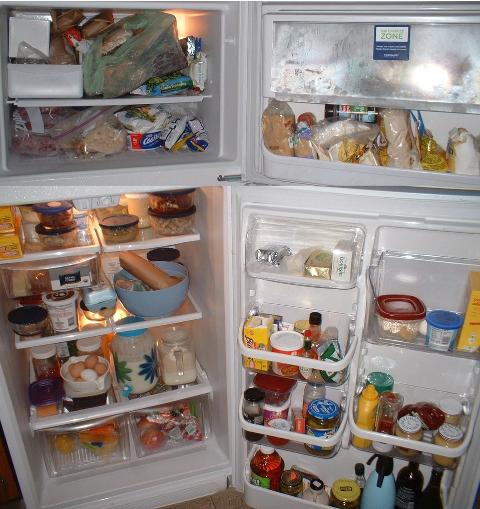 a picture of a full fridge