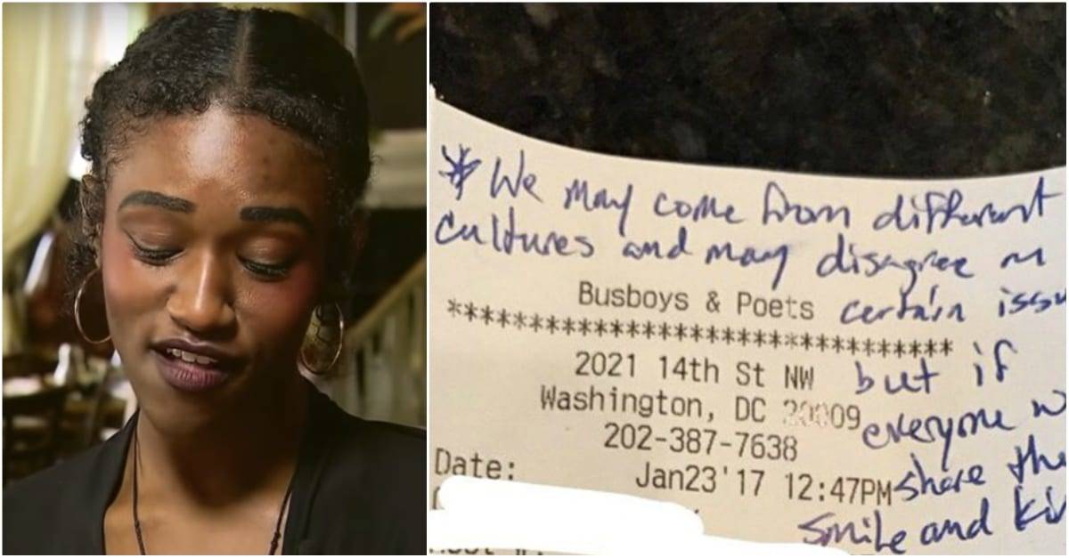 waitress reading note