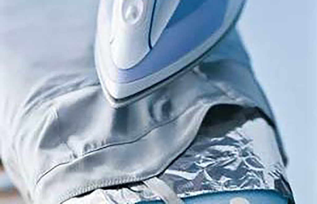 Foil beneath the clothes while ironing 