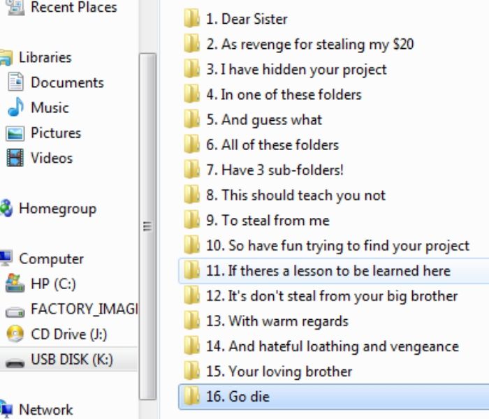 files buried school project