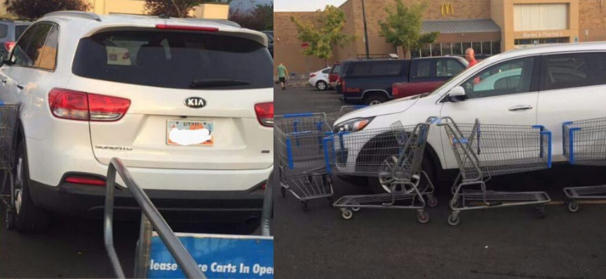 buggies in front of car
