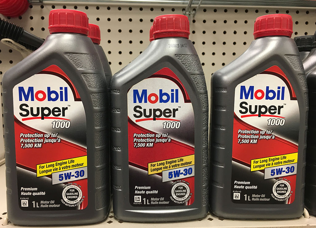 Mobil Super motor oil bottles