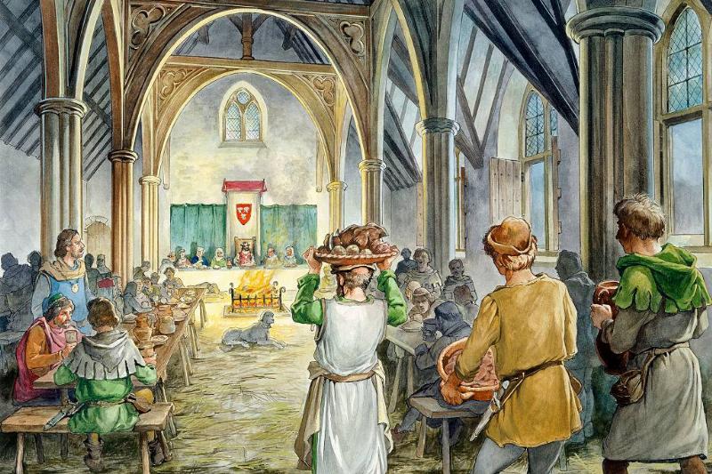 People in a banquet hall