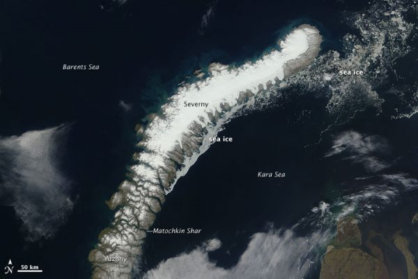 The Novaya Zemlya archipelago Arctic. earthobservatory.nasa.gov