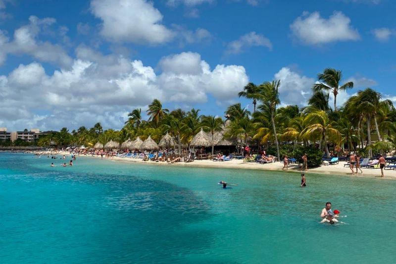 people at the beach in Willemstad, Curaçao